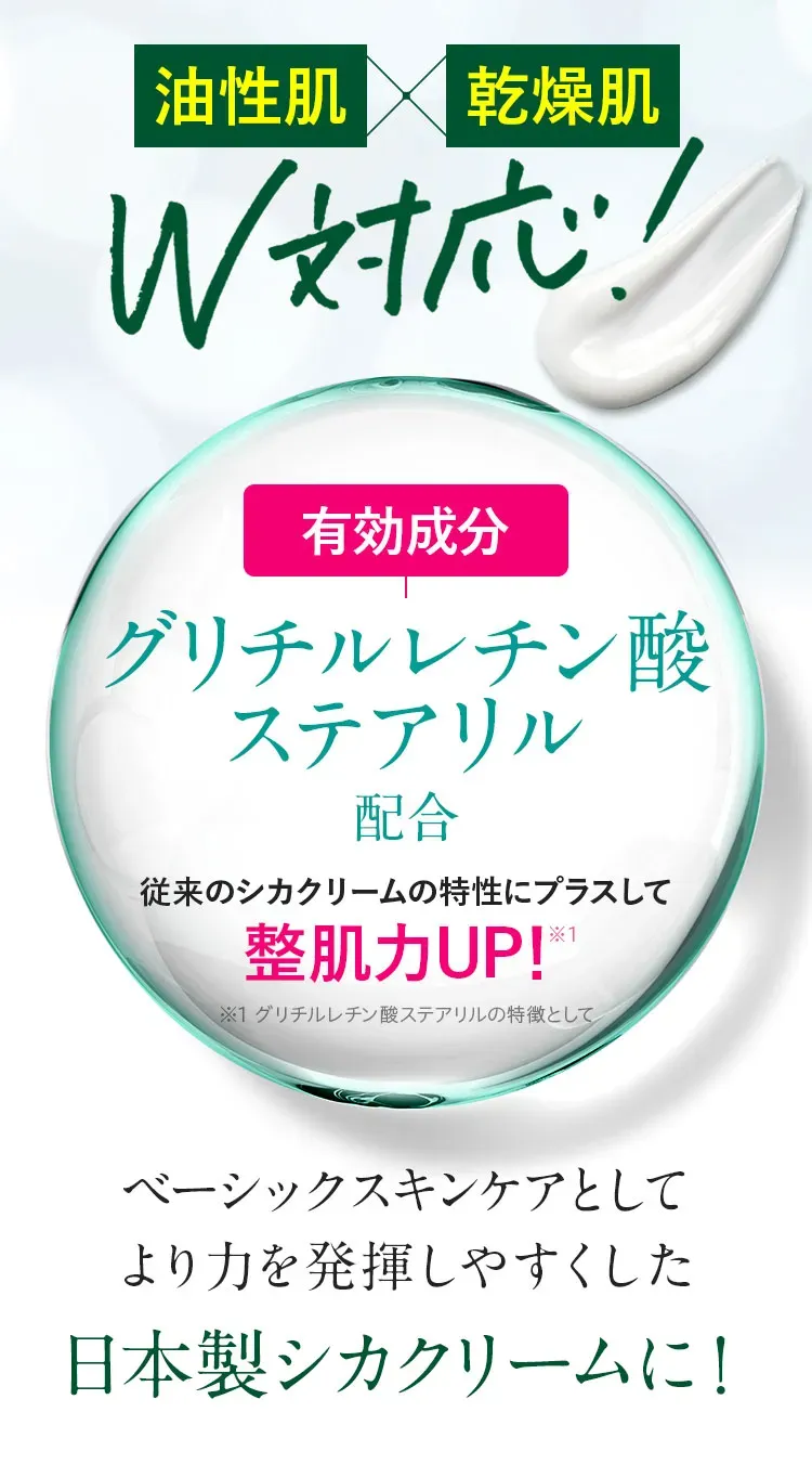 抗炎症有効成分 グリチルレチン酸ステアリル配合