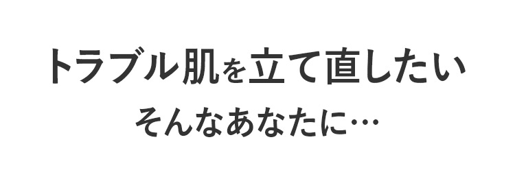 トラブル肌を立て直したい