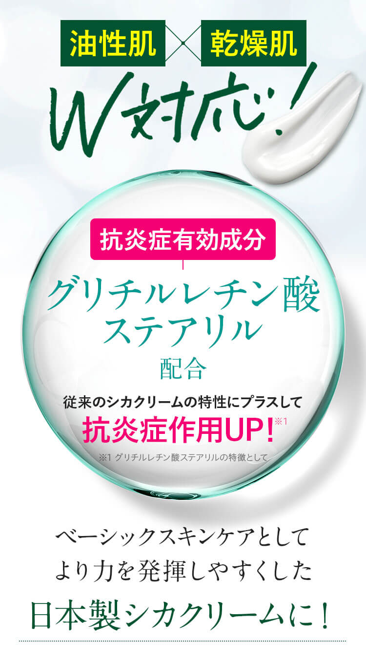 抗炎症有効成分 グリチルレチン酸ステアリル配合