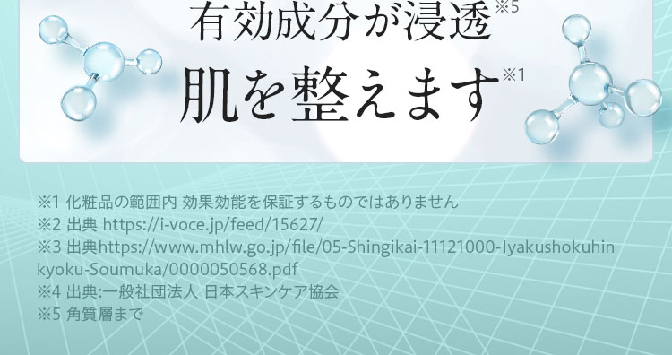 有効成分が深く浸透し肌を整えます