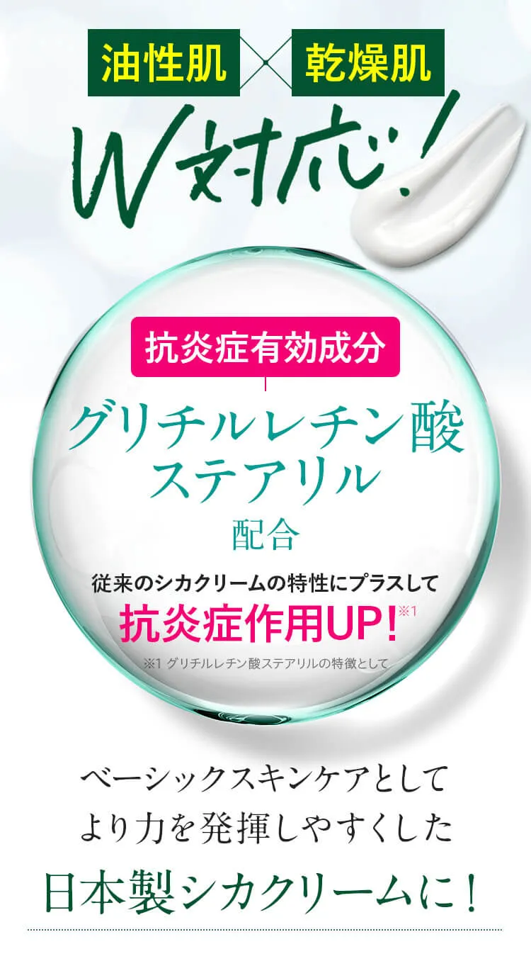 抗炎症有効成分 グリチルレチン酸ステアリル配合