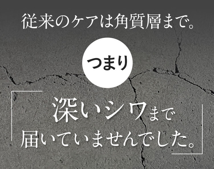 従来のケアは深いシワまで届いていませんでした